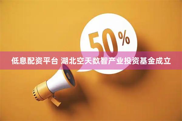低息配资平台 湖北空天数智产业投资基金成立
